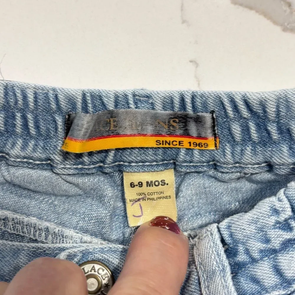 The Children’s Place Y2K 2000s Baby Girls Flare Blue Light Wash Denim Jeans 6-9M